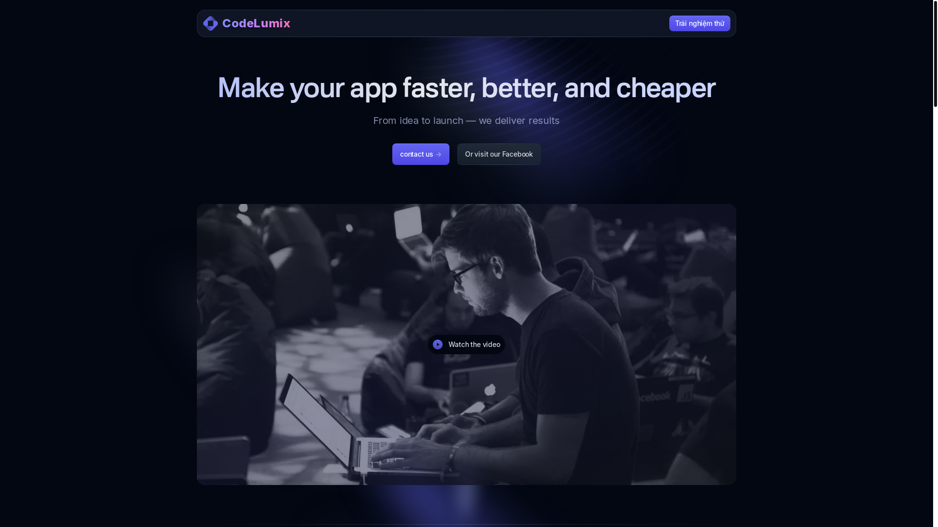 website screenshot of https://codelumix.com/
