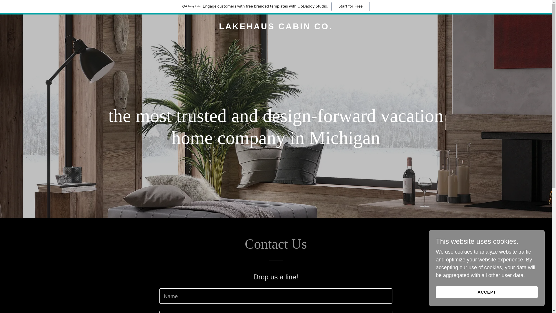 website screenshot of https://lakehaus-cabinco.com/
