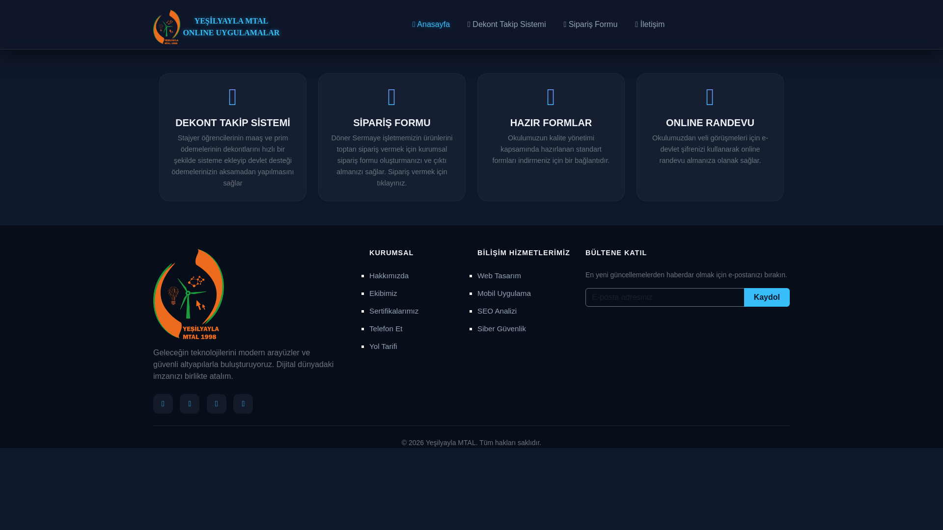 website screenshot of https://yesilyaylamtal.com.tr