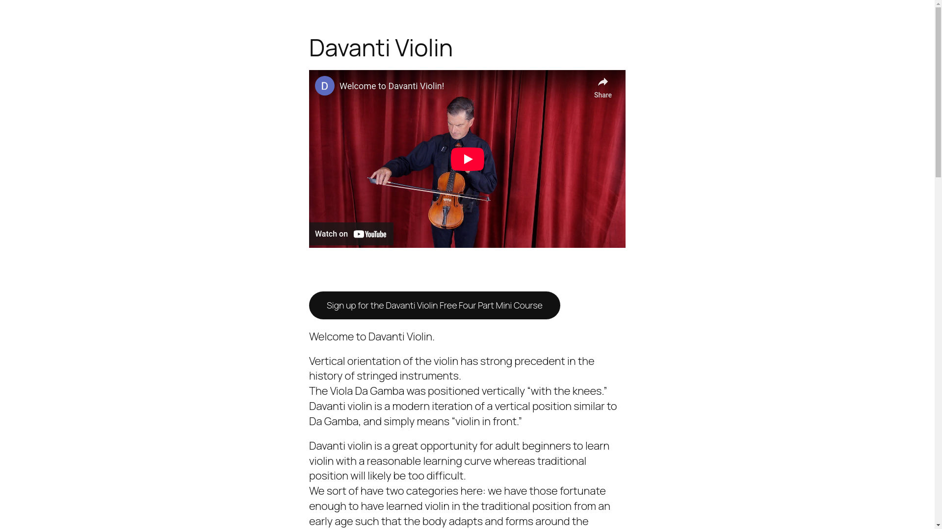 website screenshot of https://davantiviolin.com/