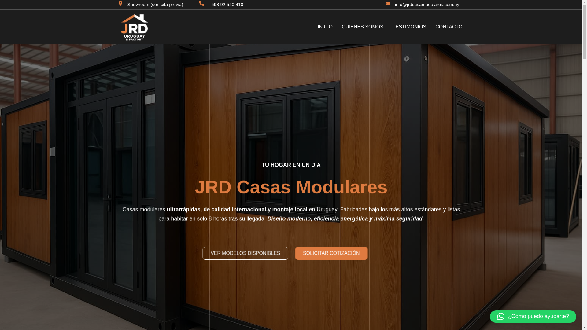website screenshot of https://jrdcasamodulares.uy/