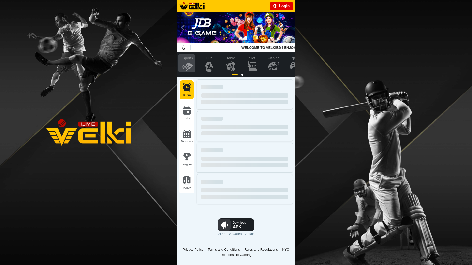 website screenshot of https://velkibd.vip/