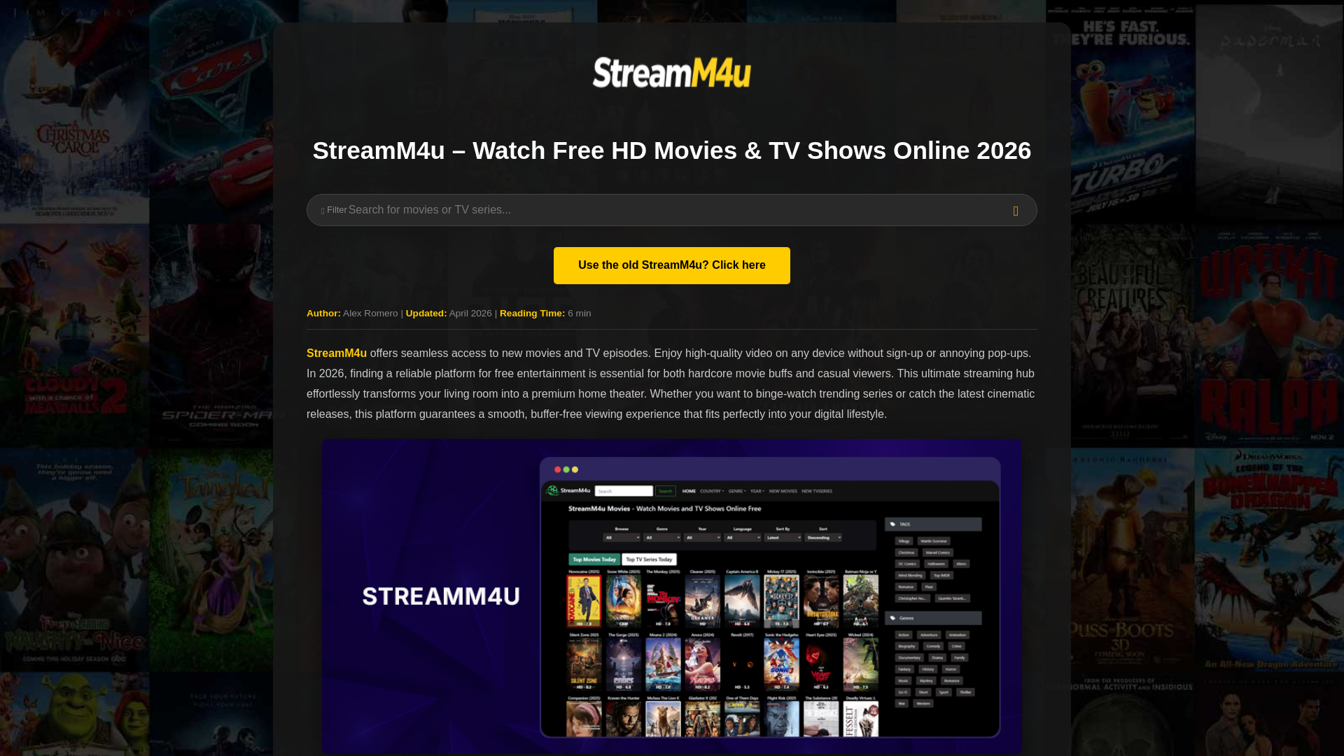 website screenshot of https://streamm4u.top