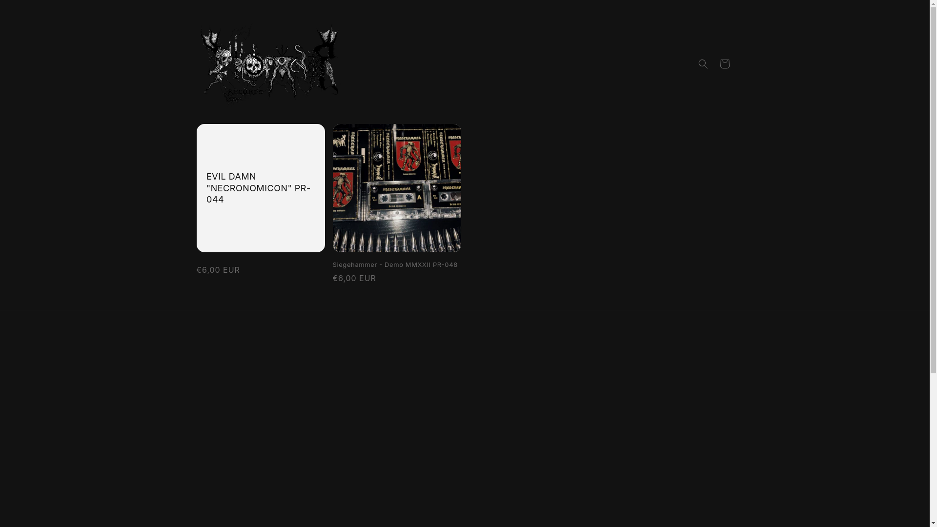 website screenshot of https://profanerrecords.com/