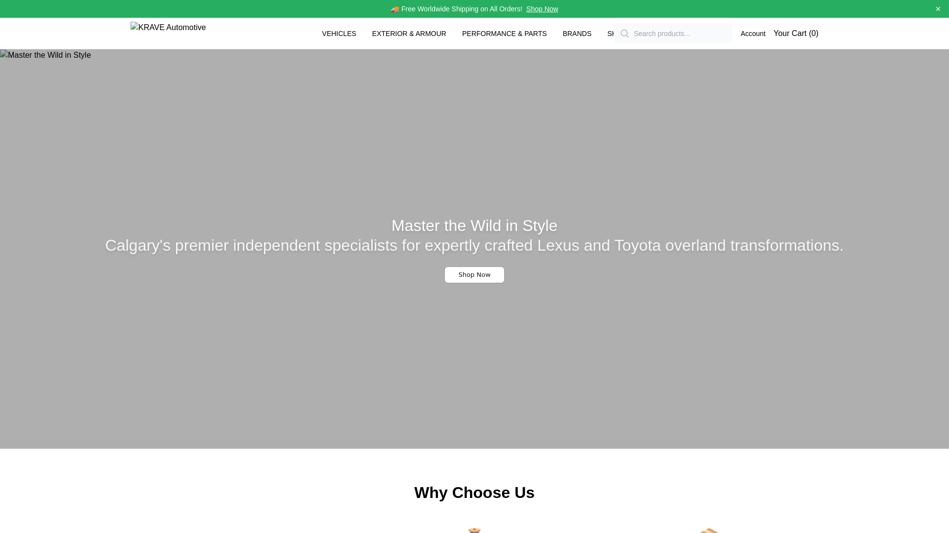 website screenshot of https://kraveautomotivestore.shop/