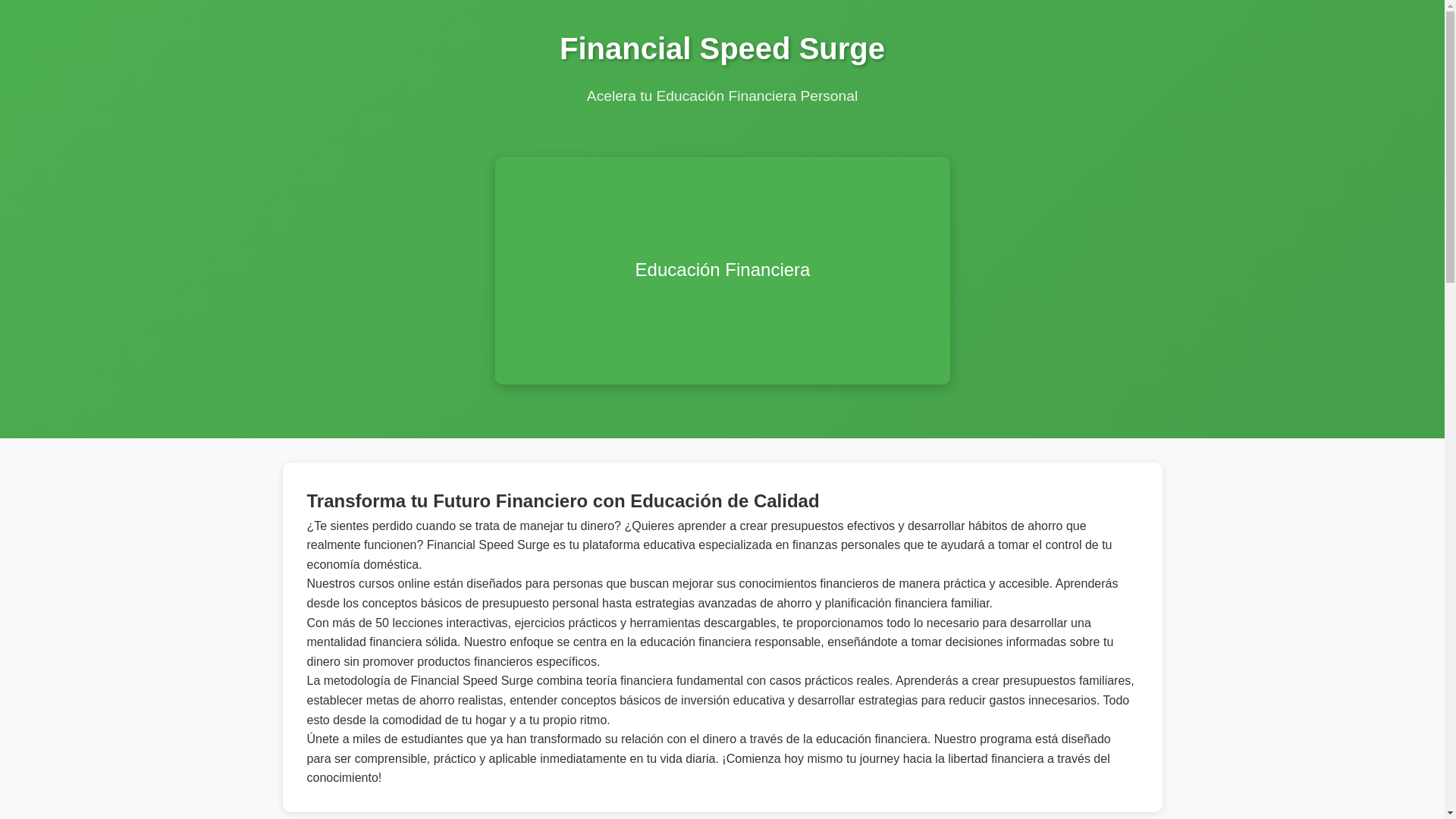 website screenshot of https://financialspeedsurge.best/