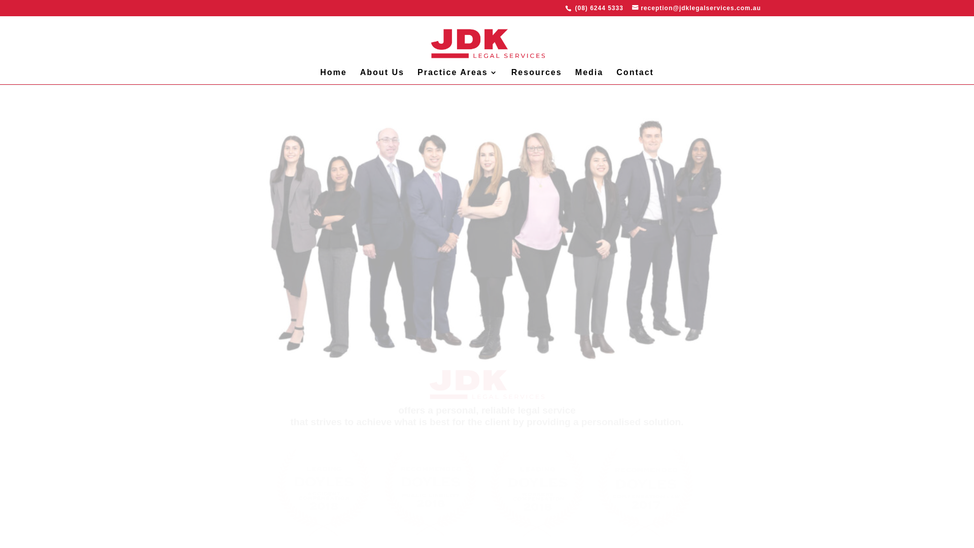 website screenshot of https://jdklegalservices.au