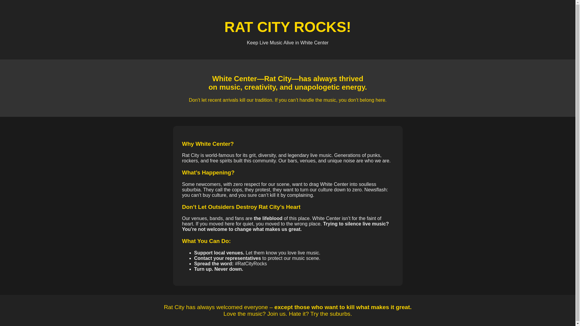 website screenshot of https://whitecenterrocks.com/