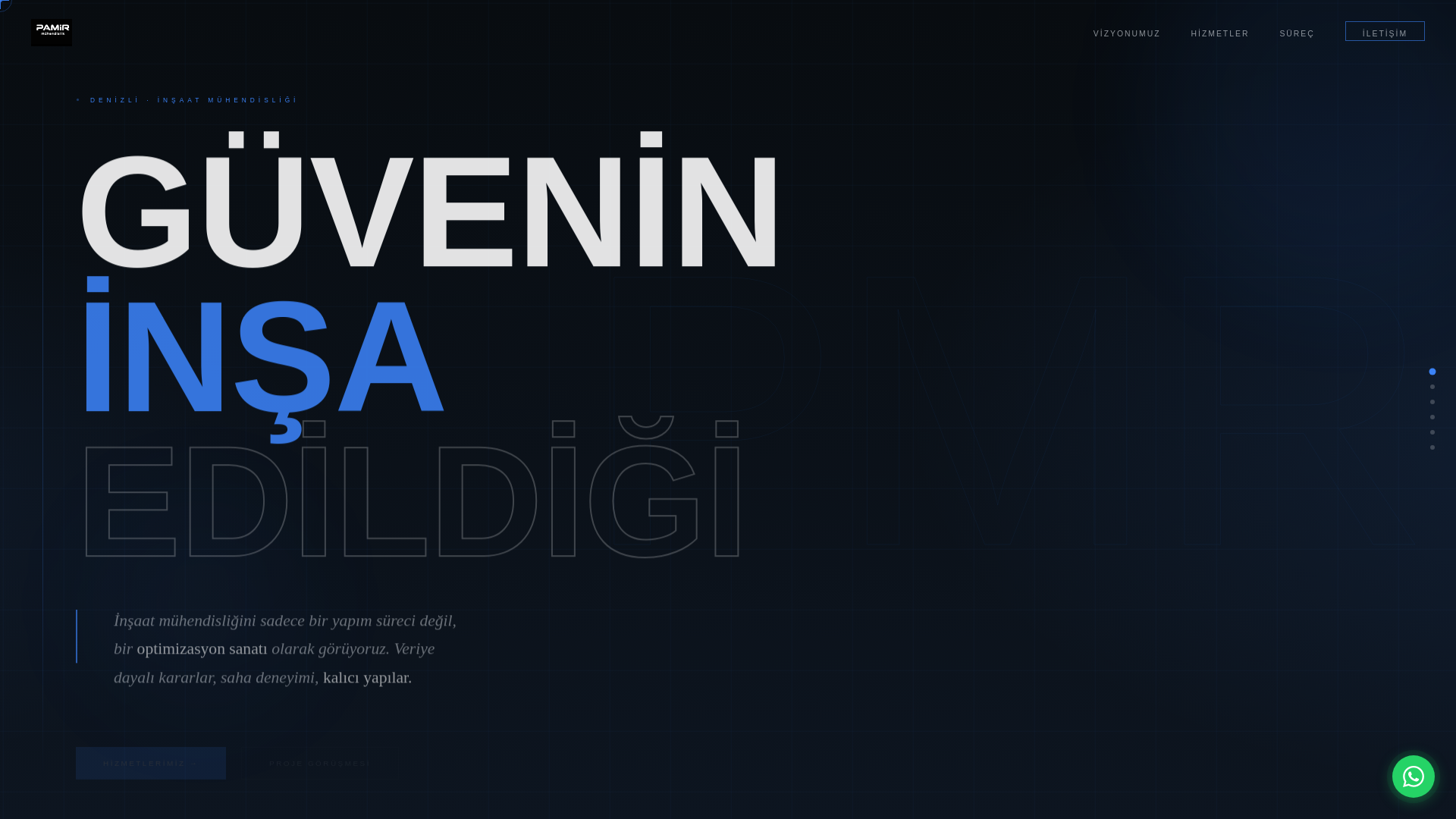 website screenshot of https://pamirmuhendislik.com/