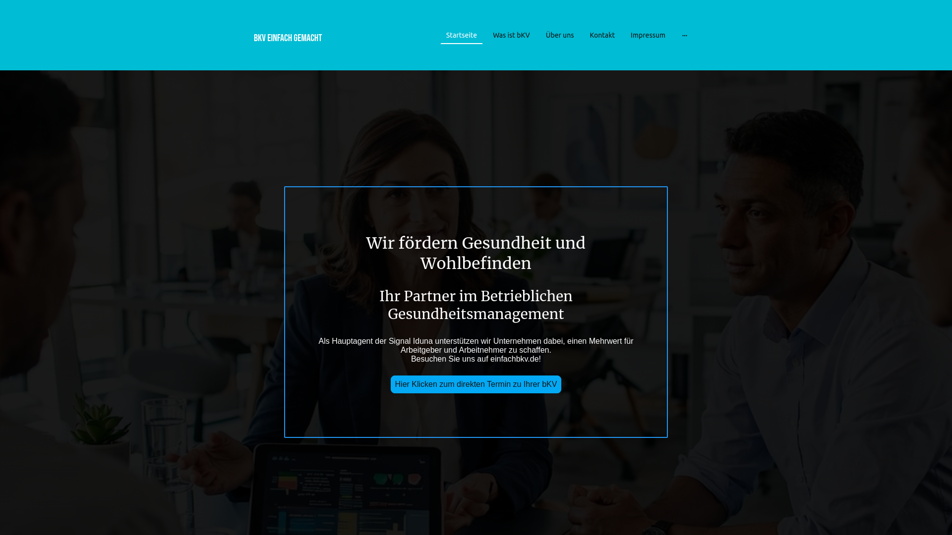 website screenshot of https://einfachbkv.de/