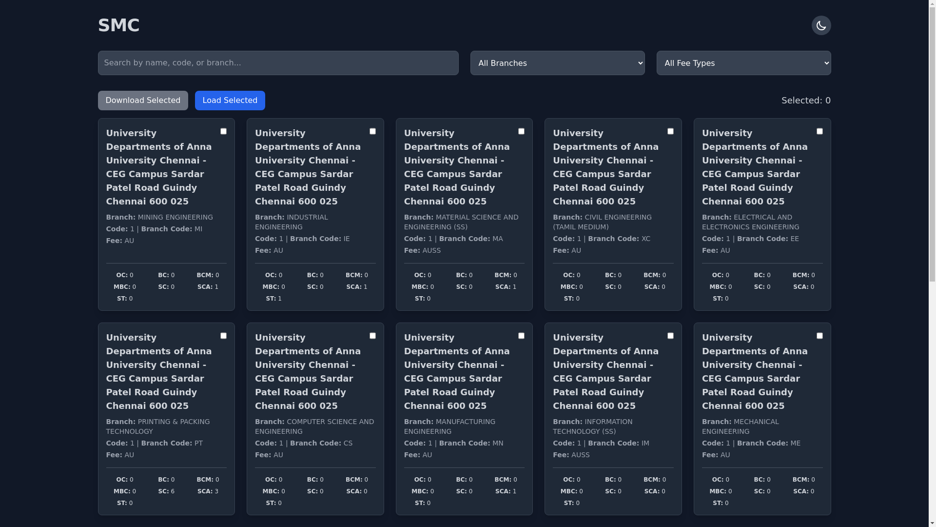 website screenshot of https://selectmycollage.pages.dev/