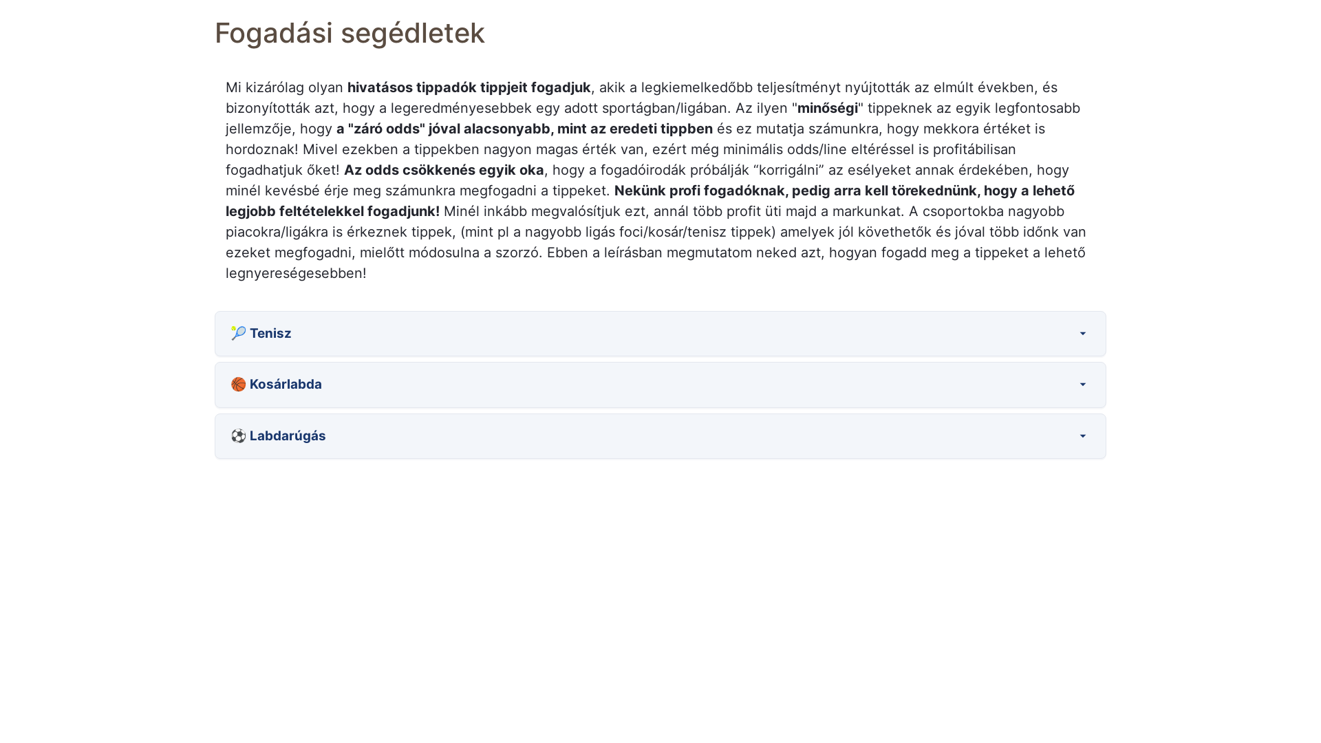 website screenshot of https://fogadasi-utmutato.pages.dev/