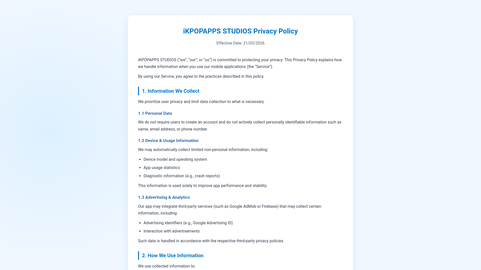 website screenshot of https://ikpopappstudios.com