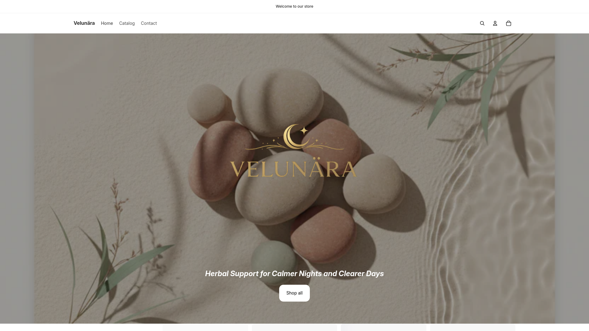 website screenshot of https://velunaraonline.com/