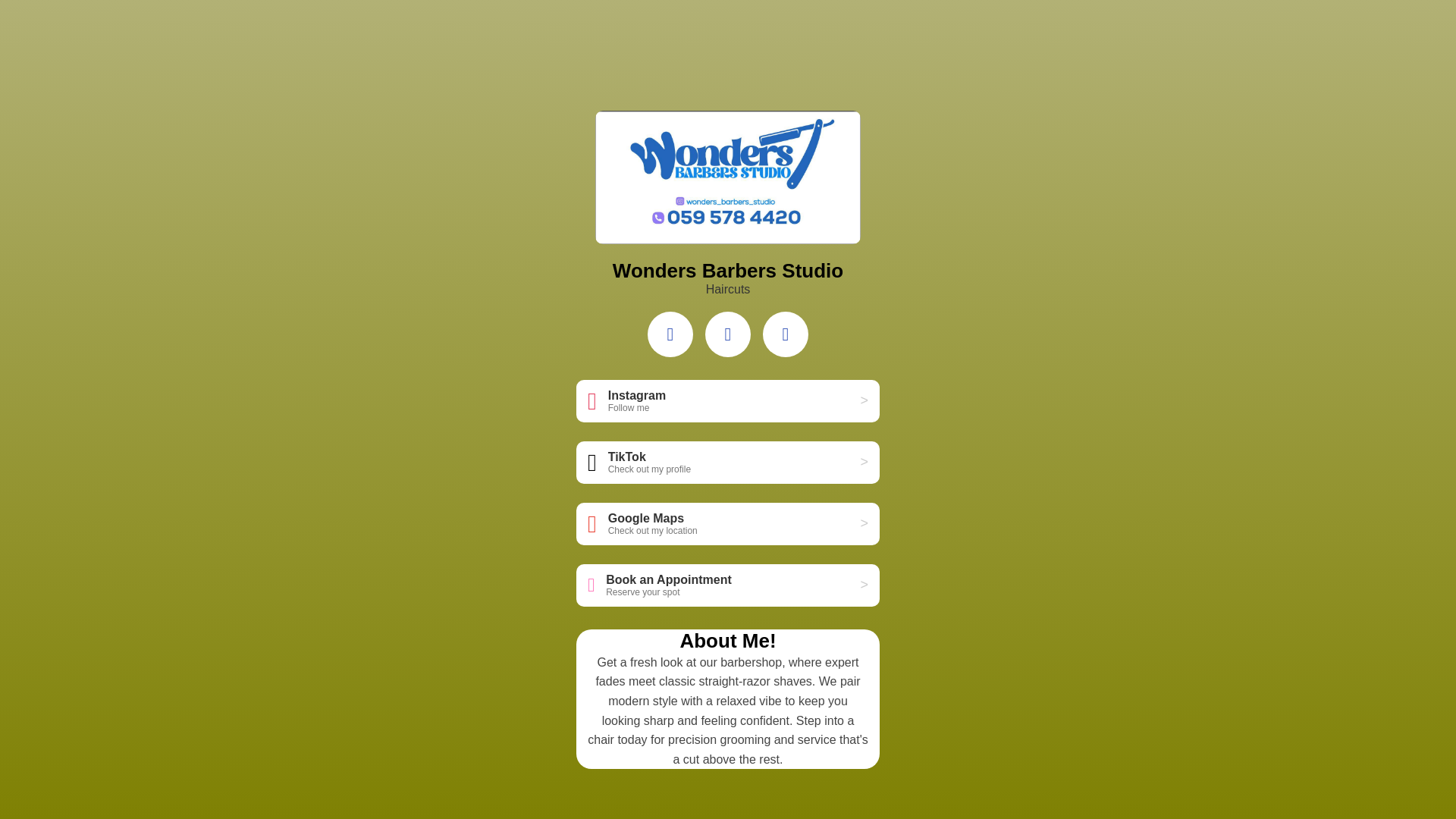 website screenshot of https://wonderbarberstudios.pages.dev/