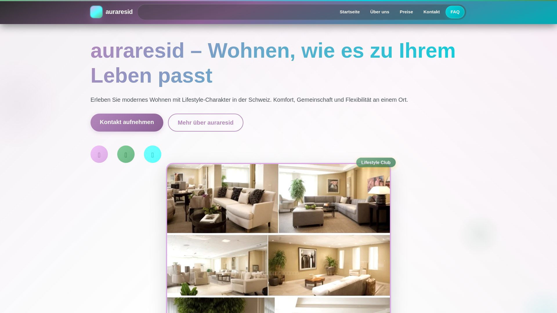 website screenshot of https://auraresid.club
