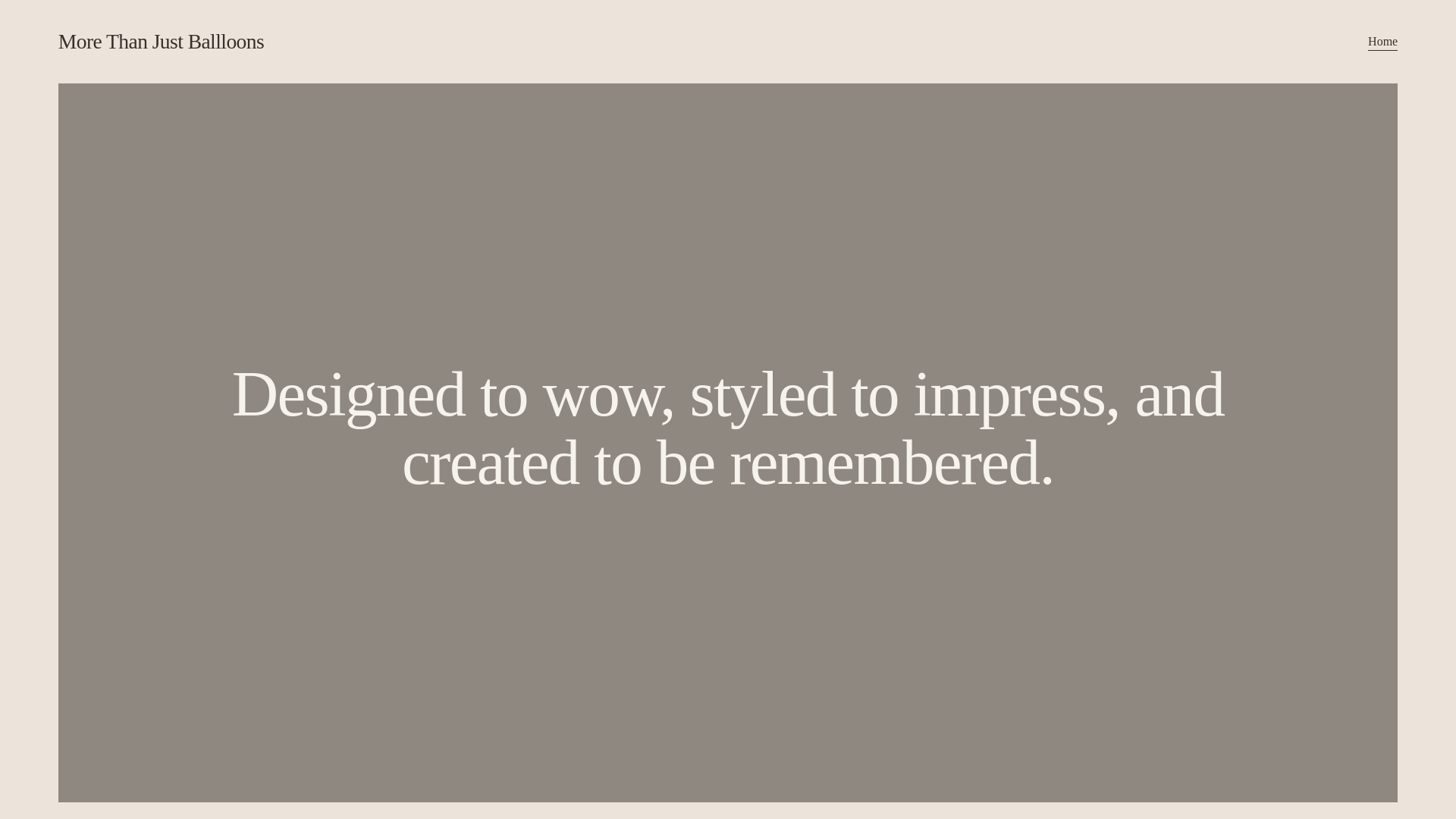 website screenshot of https://morethanjustballloons.com/