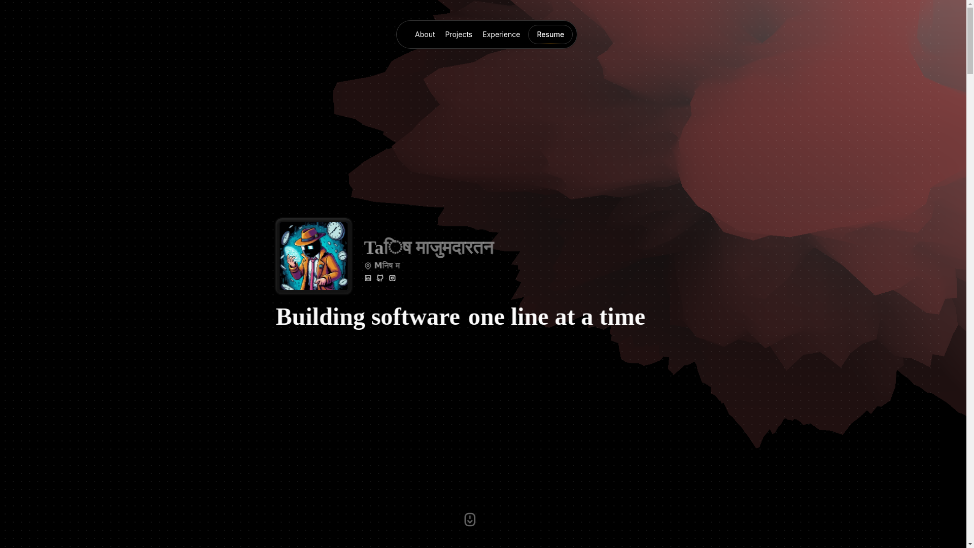 website screenshot of https://tanishm.site/