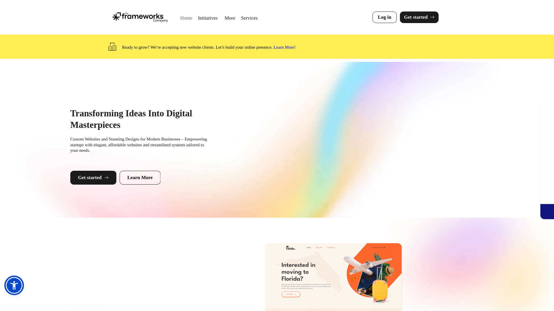 website screenshot of https://frameworksholdings.com/