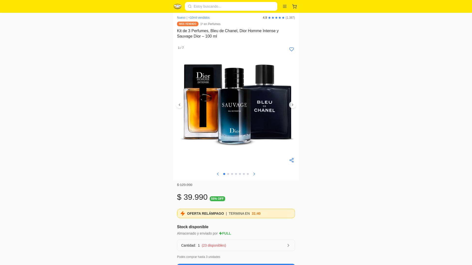 website screenshot of https://ml-ar-liquidacion-mbl.online/