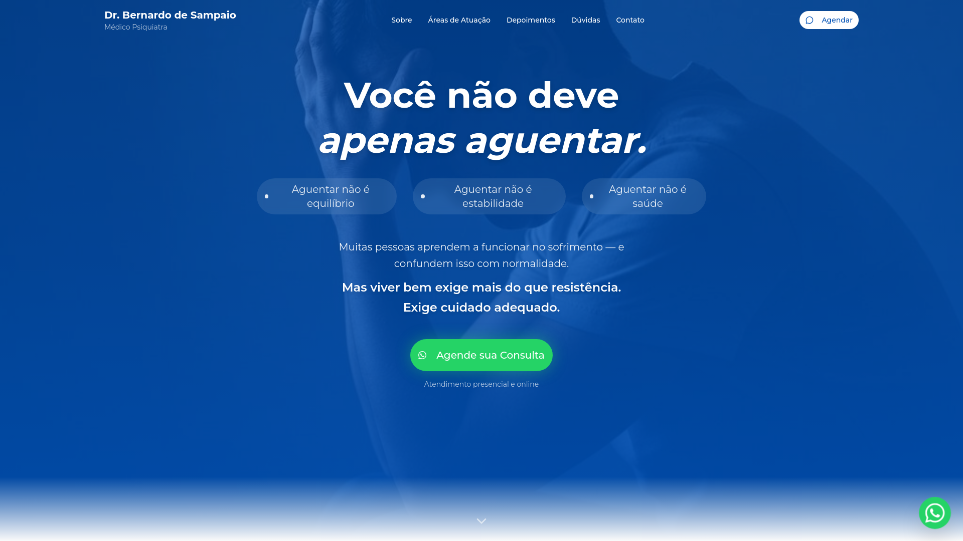 website screenshot of https://drbernardodesampaio.com.br