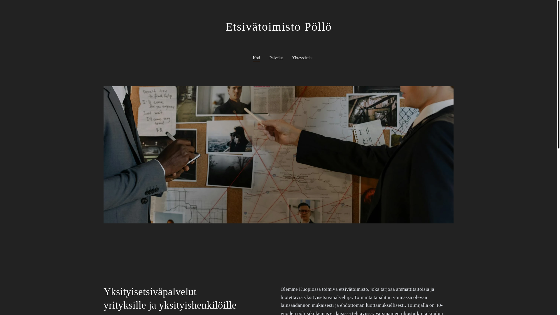 website screenshot of https://etsivatoimistopollo.fi/