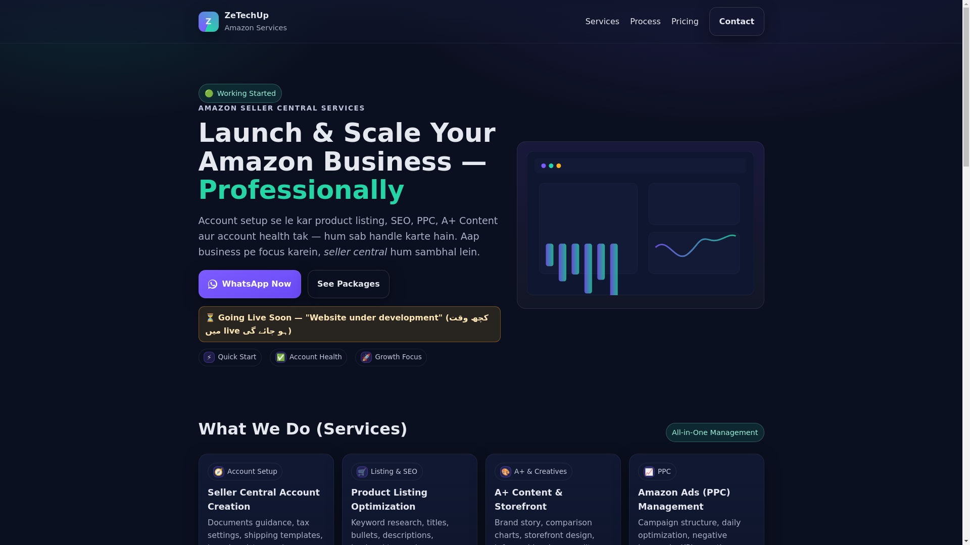 website screenshot of https://amazonsellersprint.com/