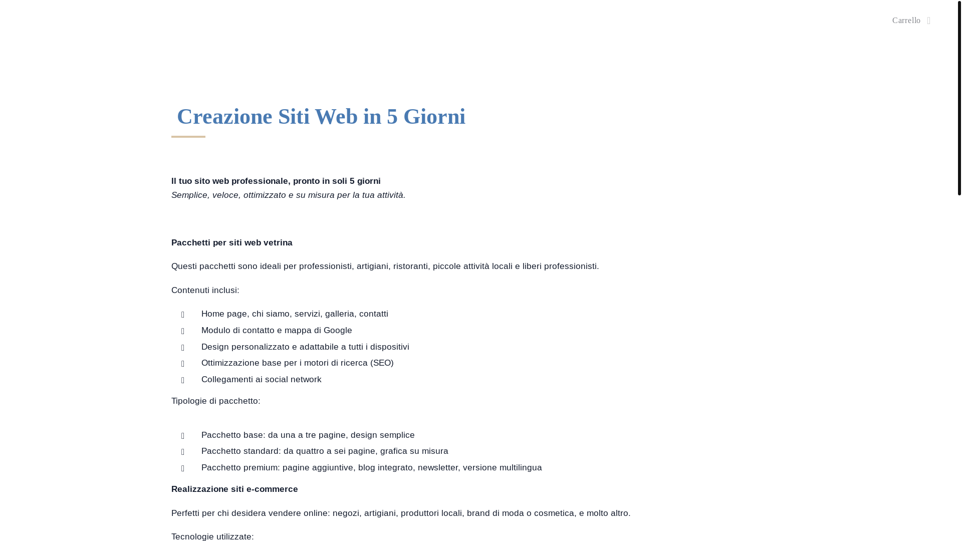 website screenshot of https://click-vendi.it/