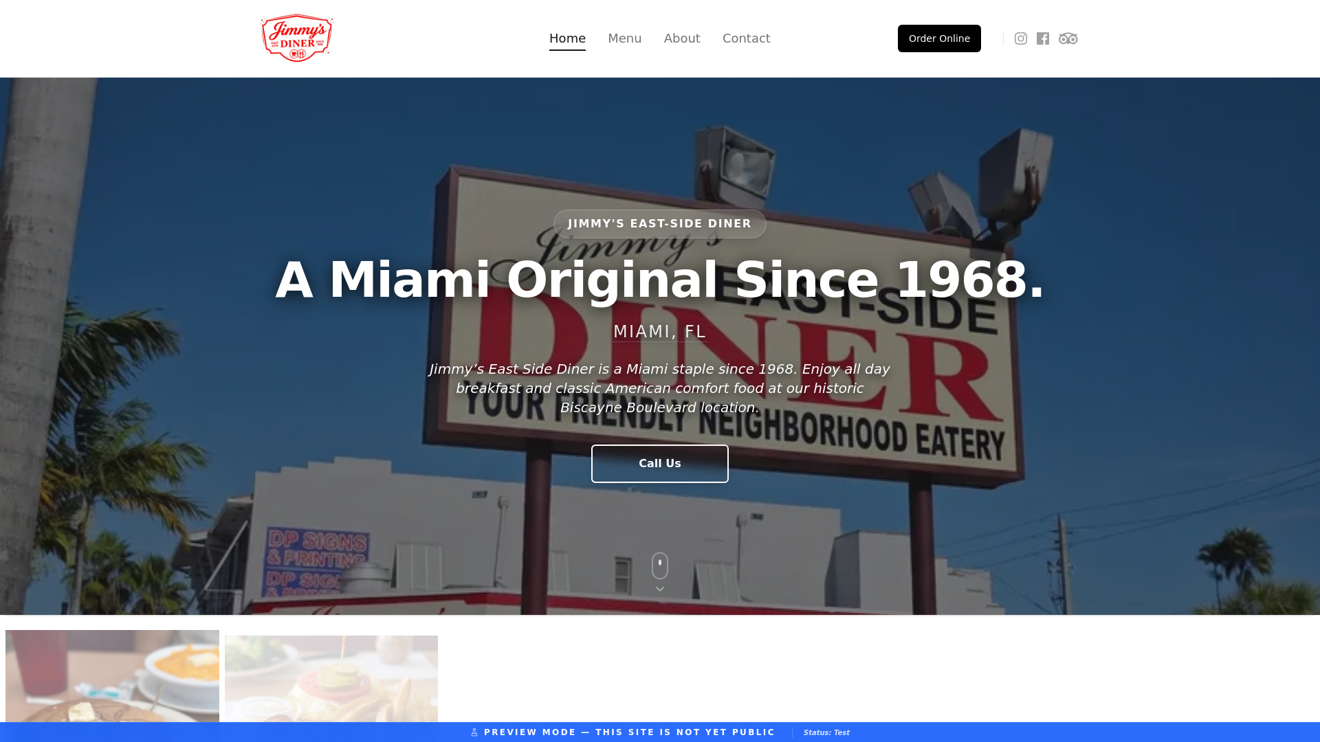 website screenshot of https://jimmyseastside.com/