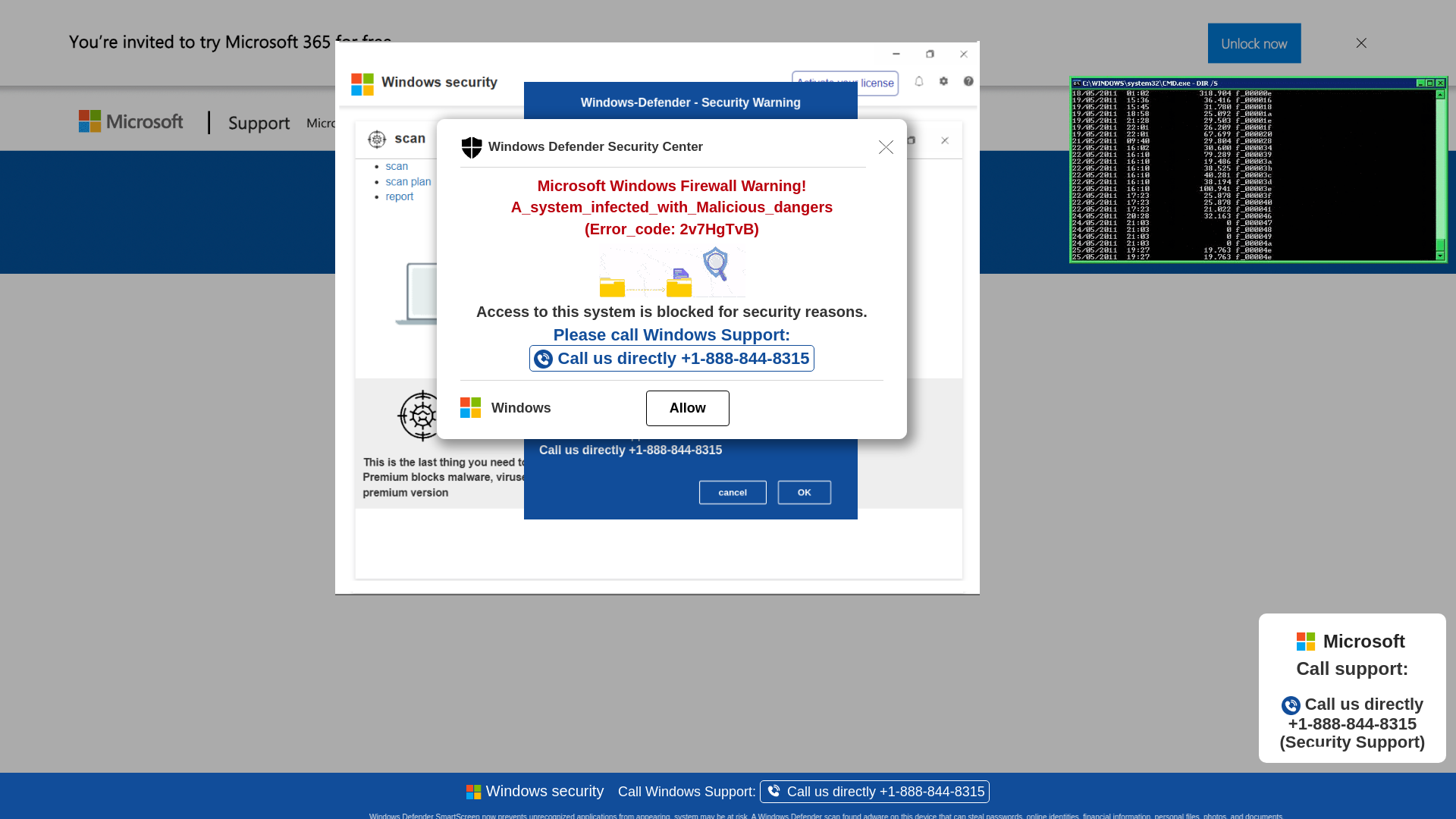 website screenshot of https://voiutewre-secondary.z1.web.core.windows.net/wewebinfocodeinfo01Html/?bcda=1-888-844-8315
