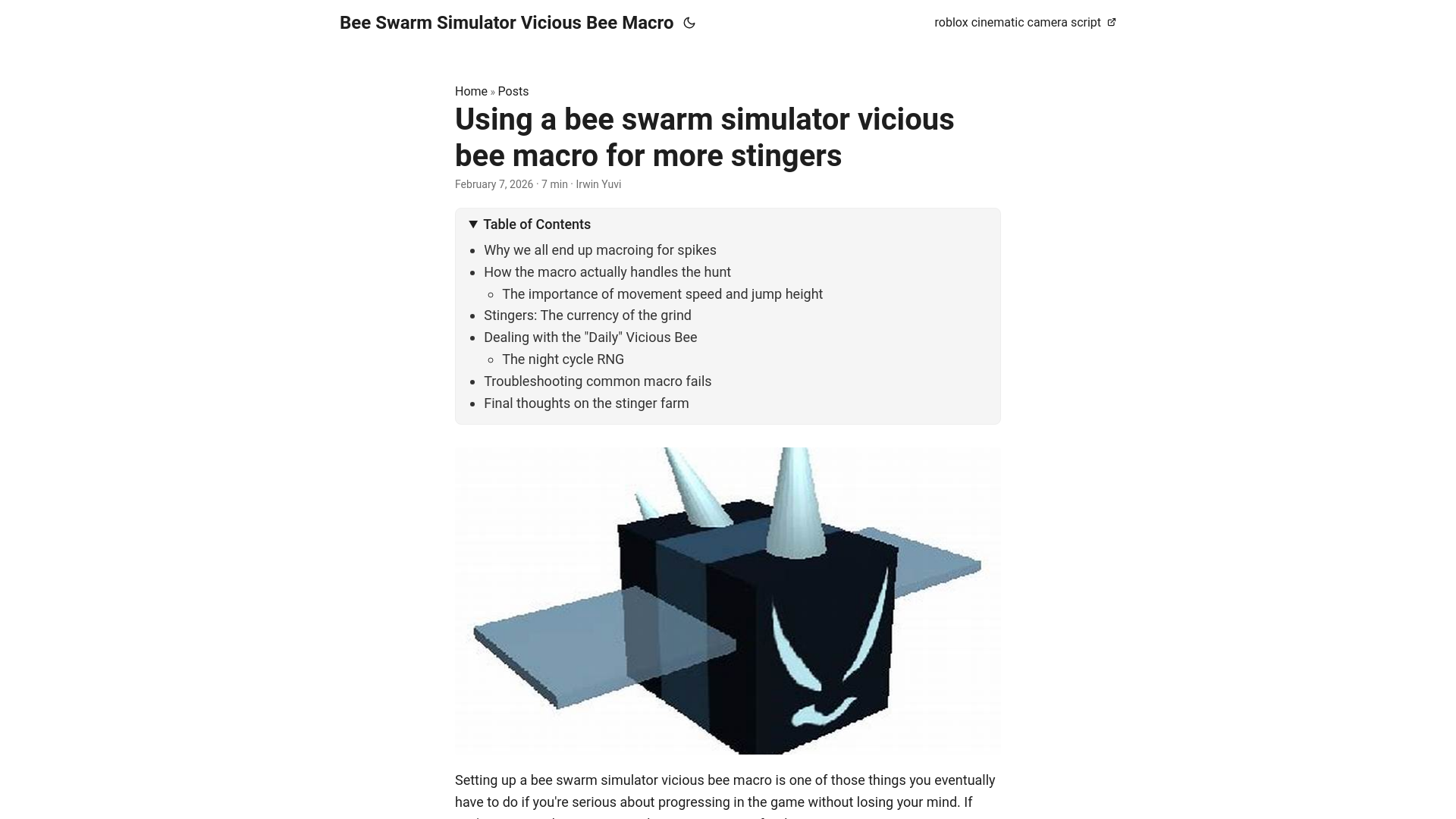 website screenshot of https://bee-swarm-simulator-vicious-bee-macro.pages.dev/