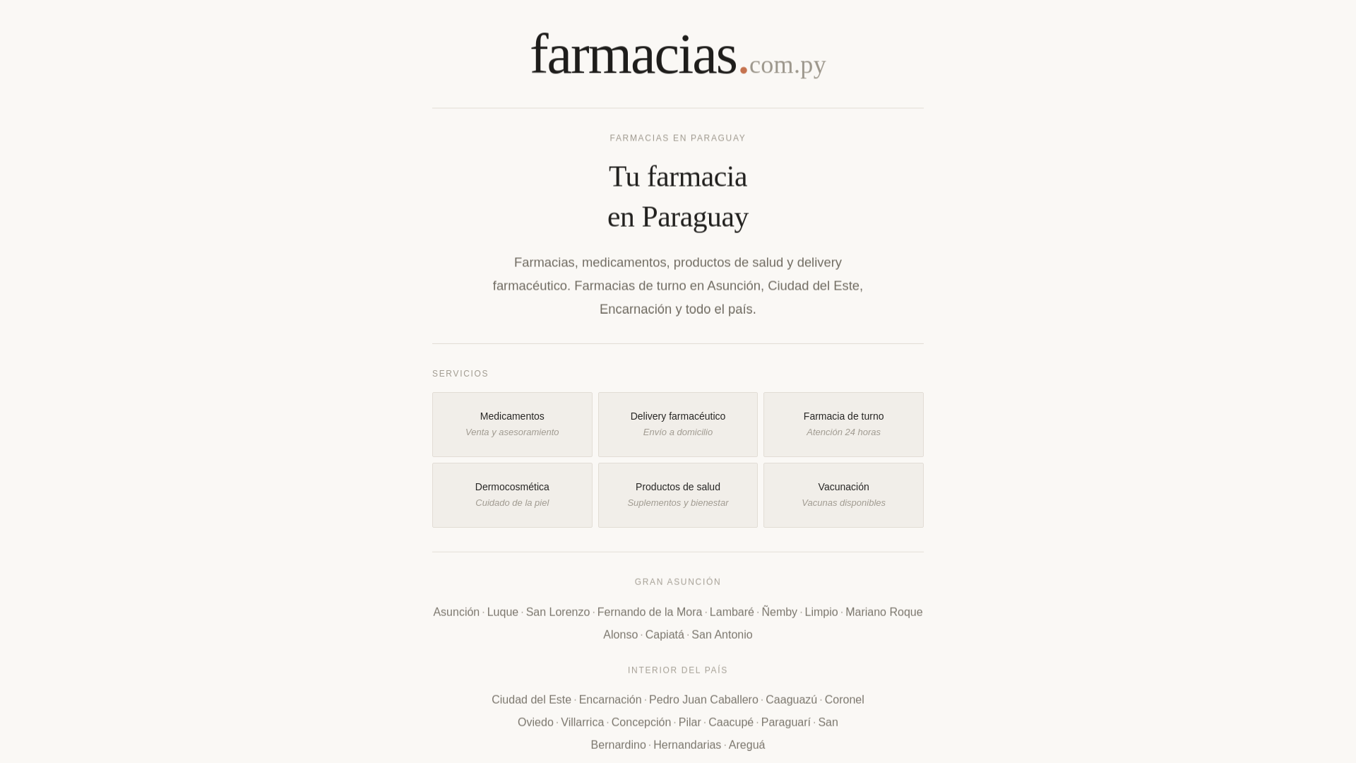 website screenshot of https://com-py-farmacias.pages.dev/