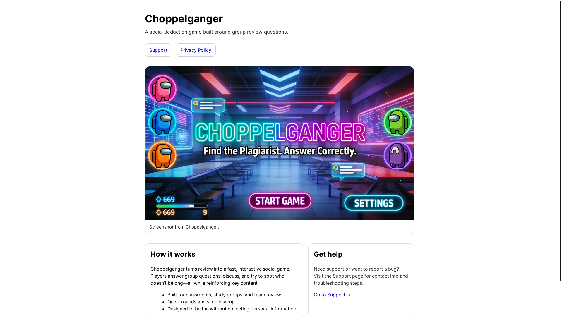 website screenshot of https://choppelganger-site.pages.dev/