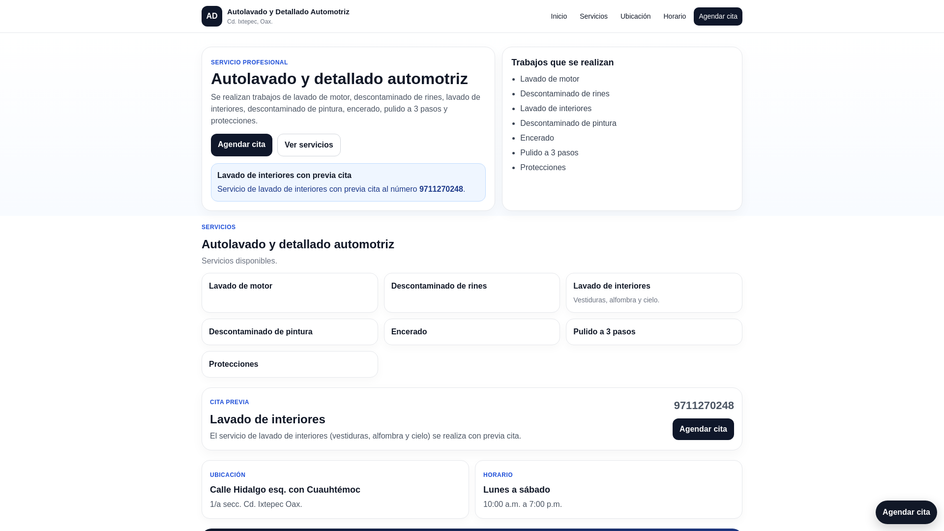website screenshot of https://autolavado.pages.dev/