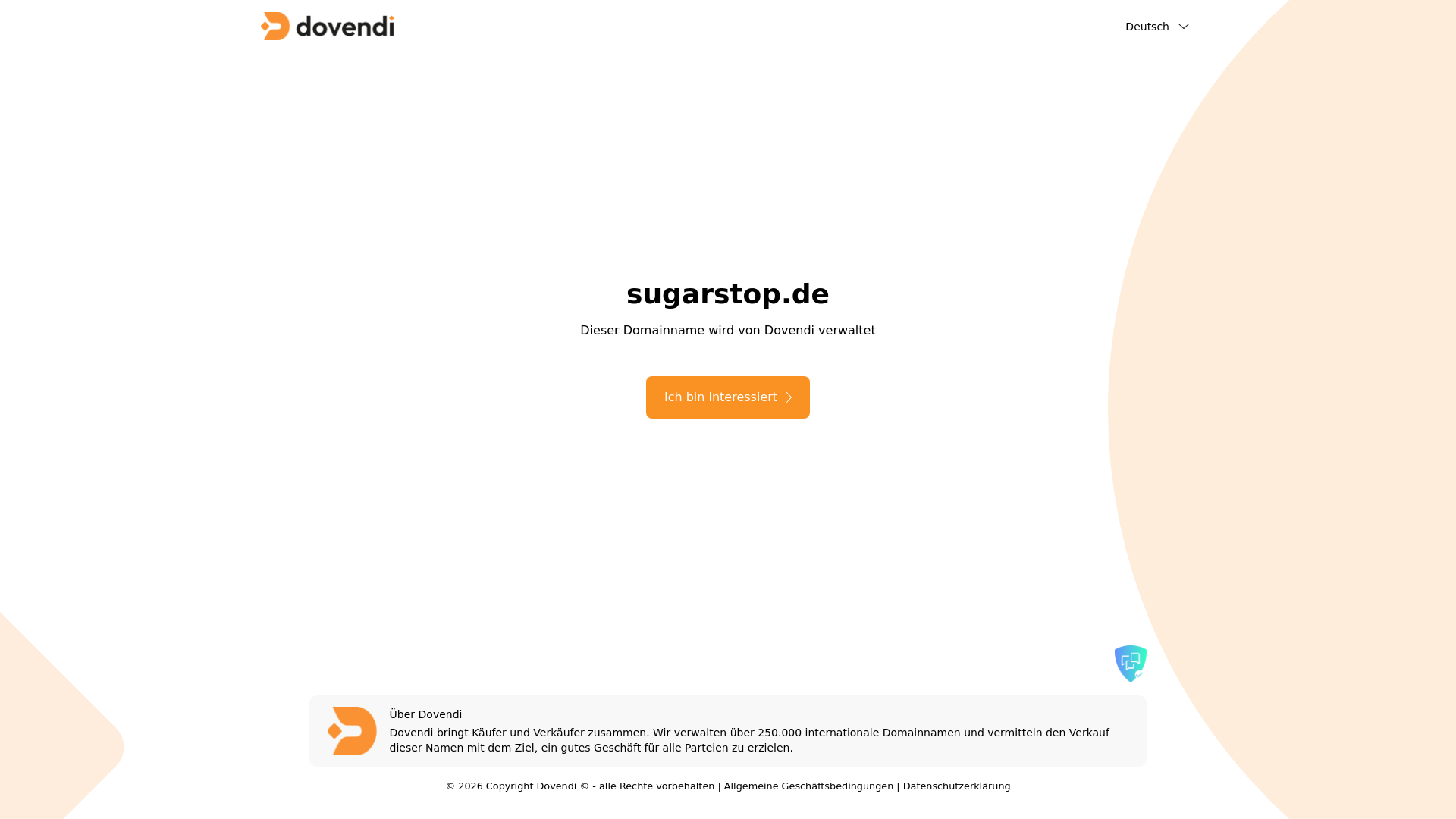 website screenshot of https://sugarstop.de