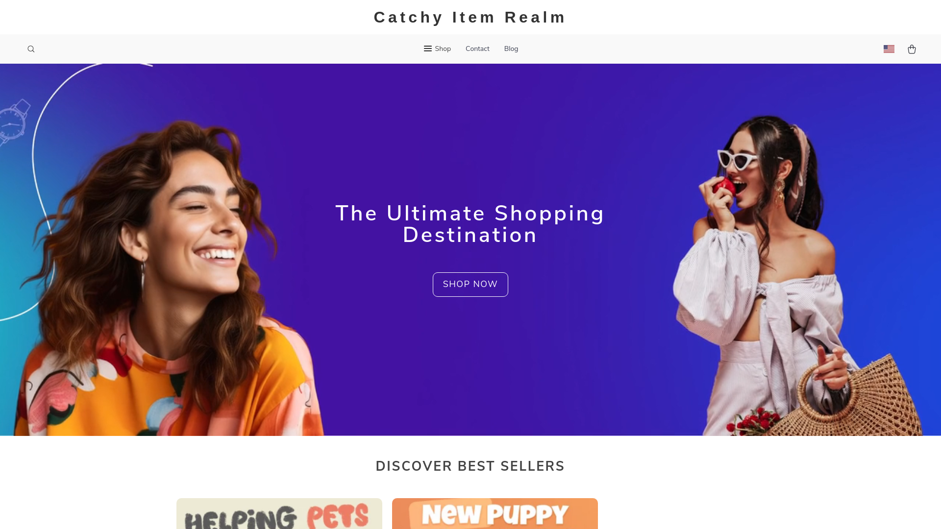 website screenshot of https://catchyitemrealm.shop/