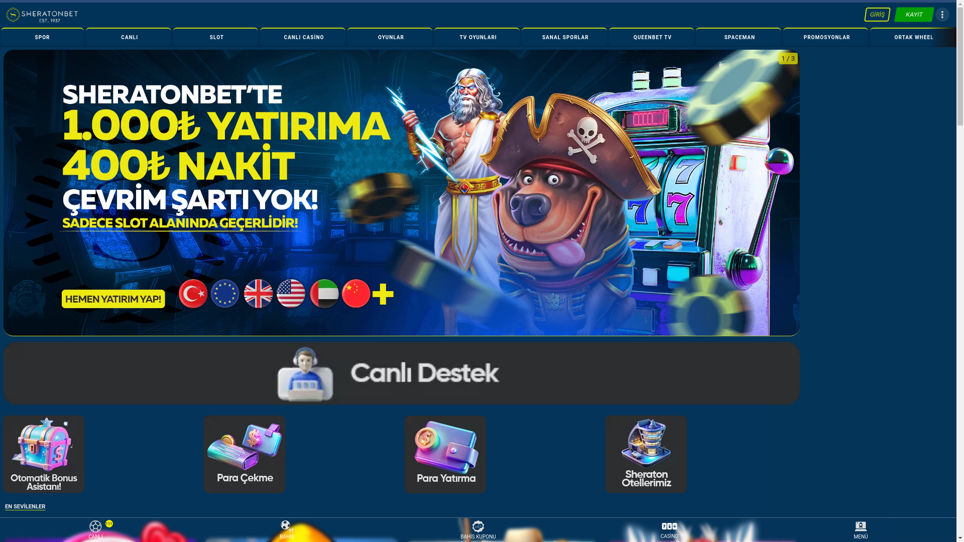 website screenshot of https://m-sheratonbet165.com/