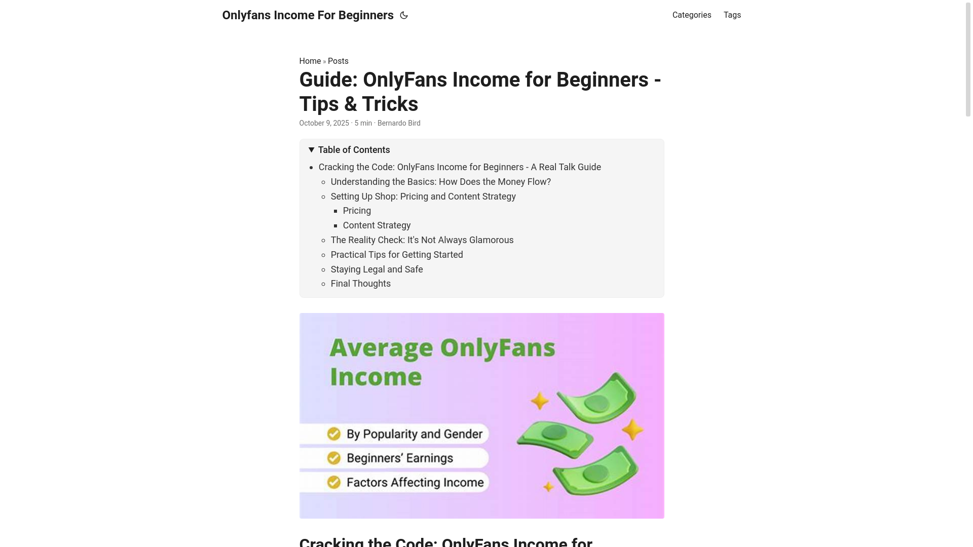 website screenshot of https://onlyfans-income-for-beginners.pages.dev/