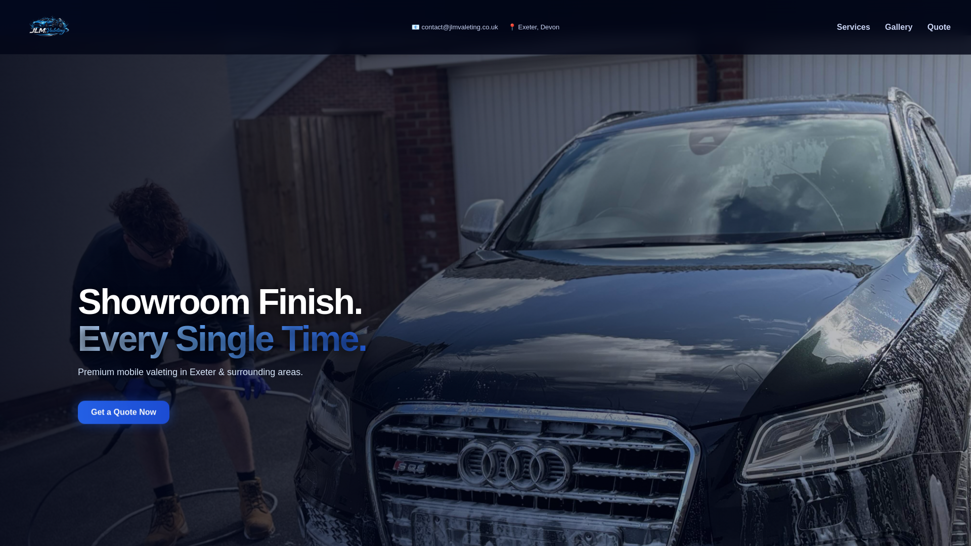 website screenshot of https://jlmvaleting.co.uk