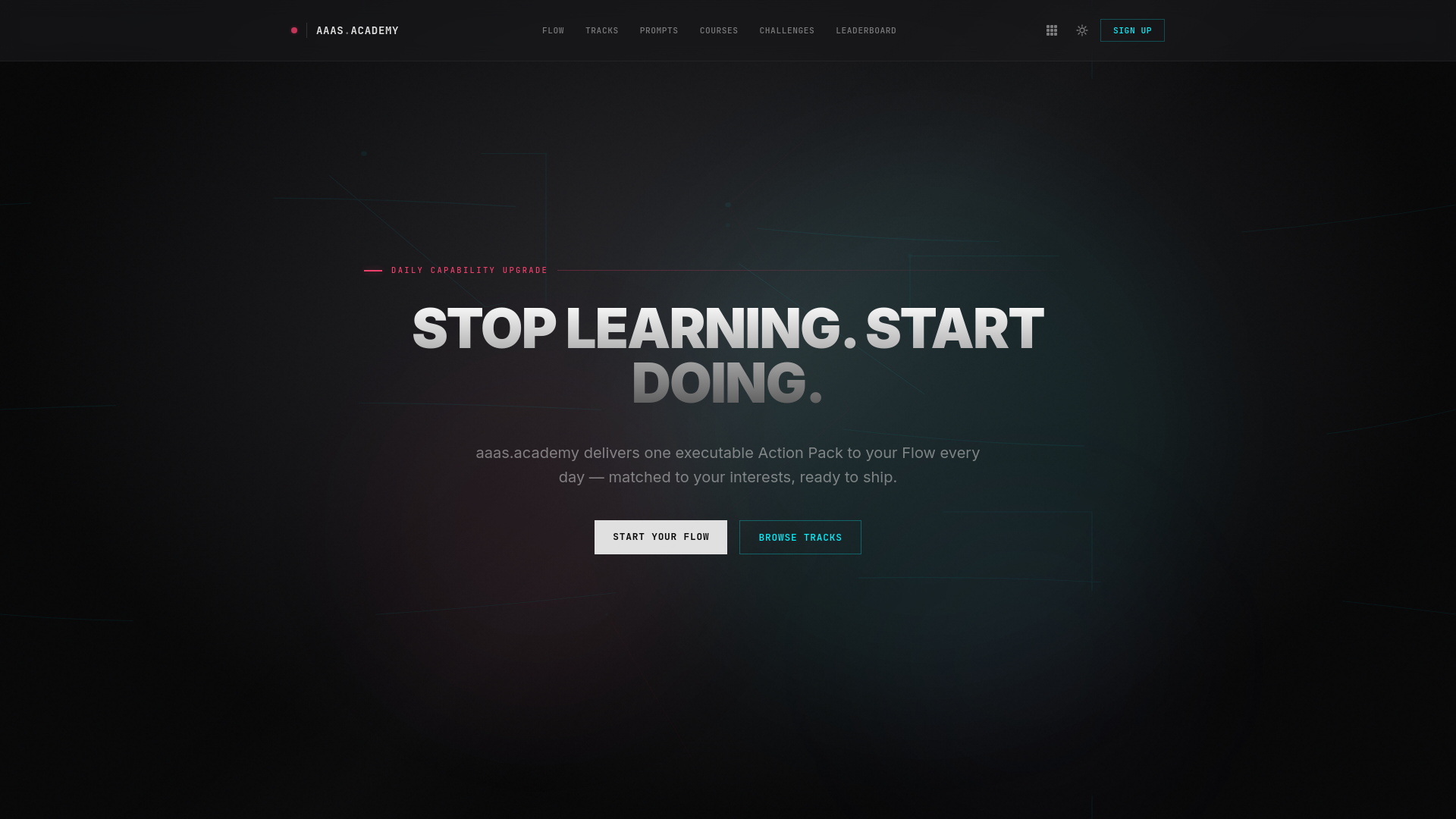 website screenshot of https://aaas.academy/