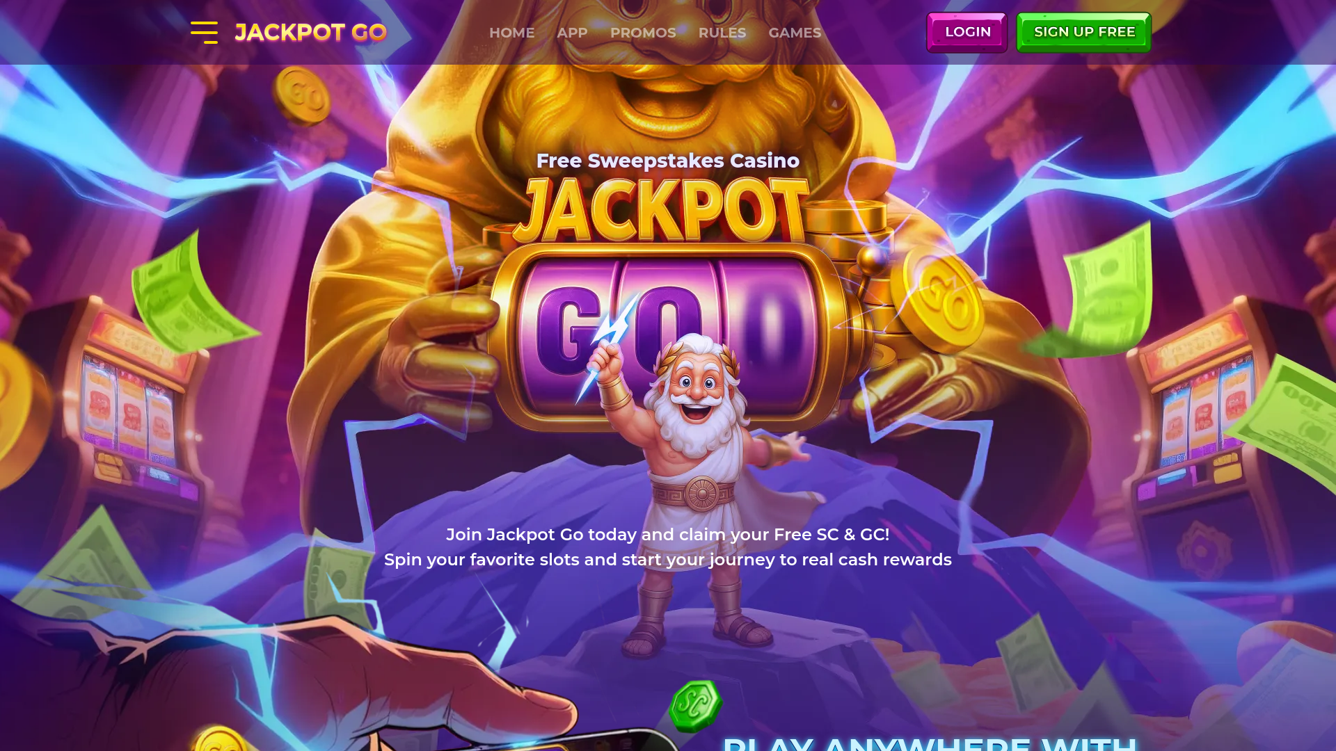 website screenshot of https://jackpotgo.com/