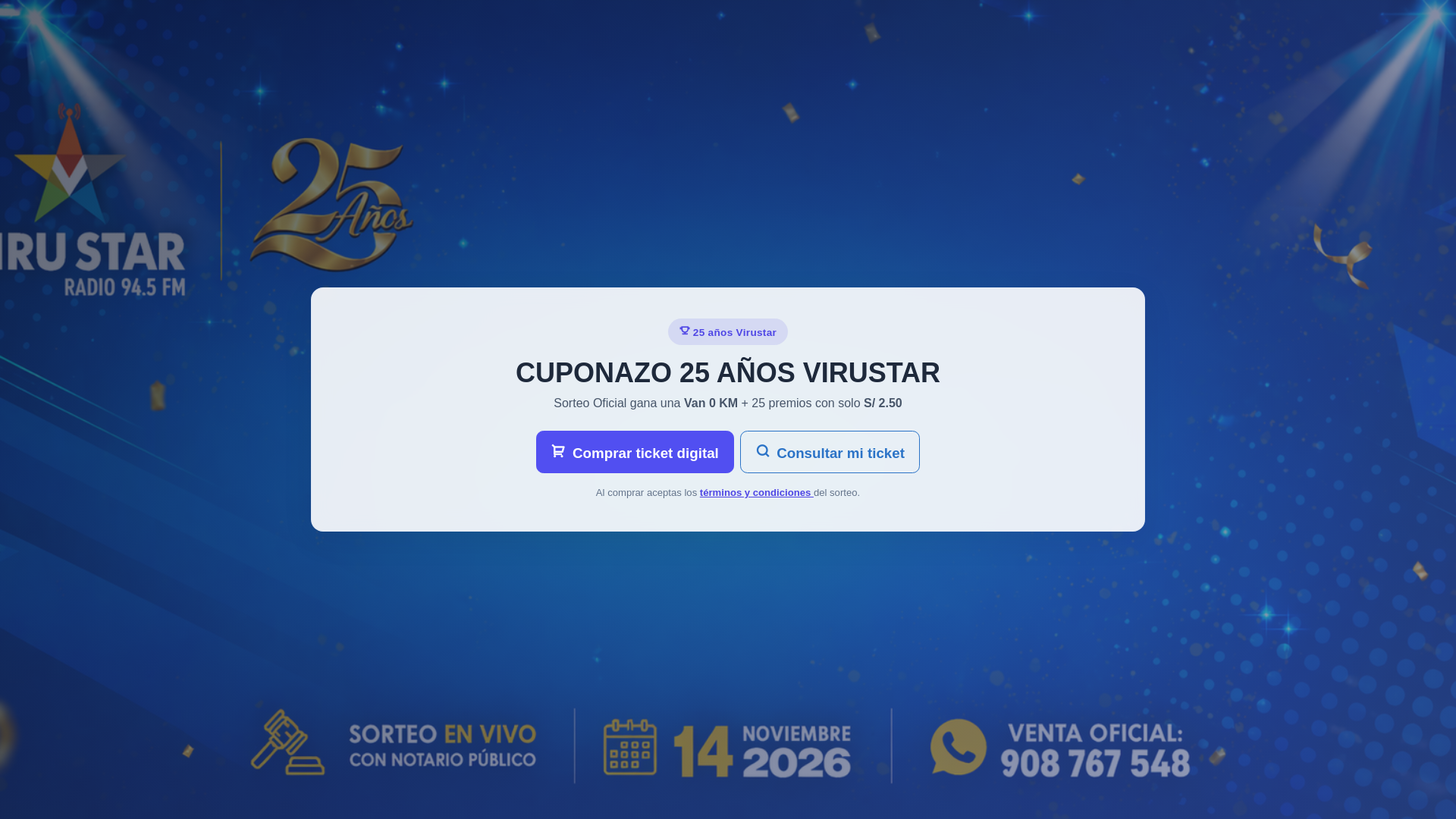 website screenshot of https://sorteovirustar.com/