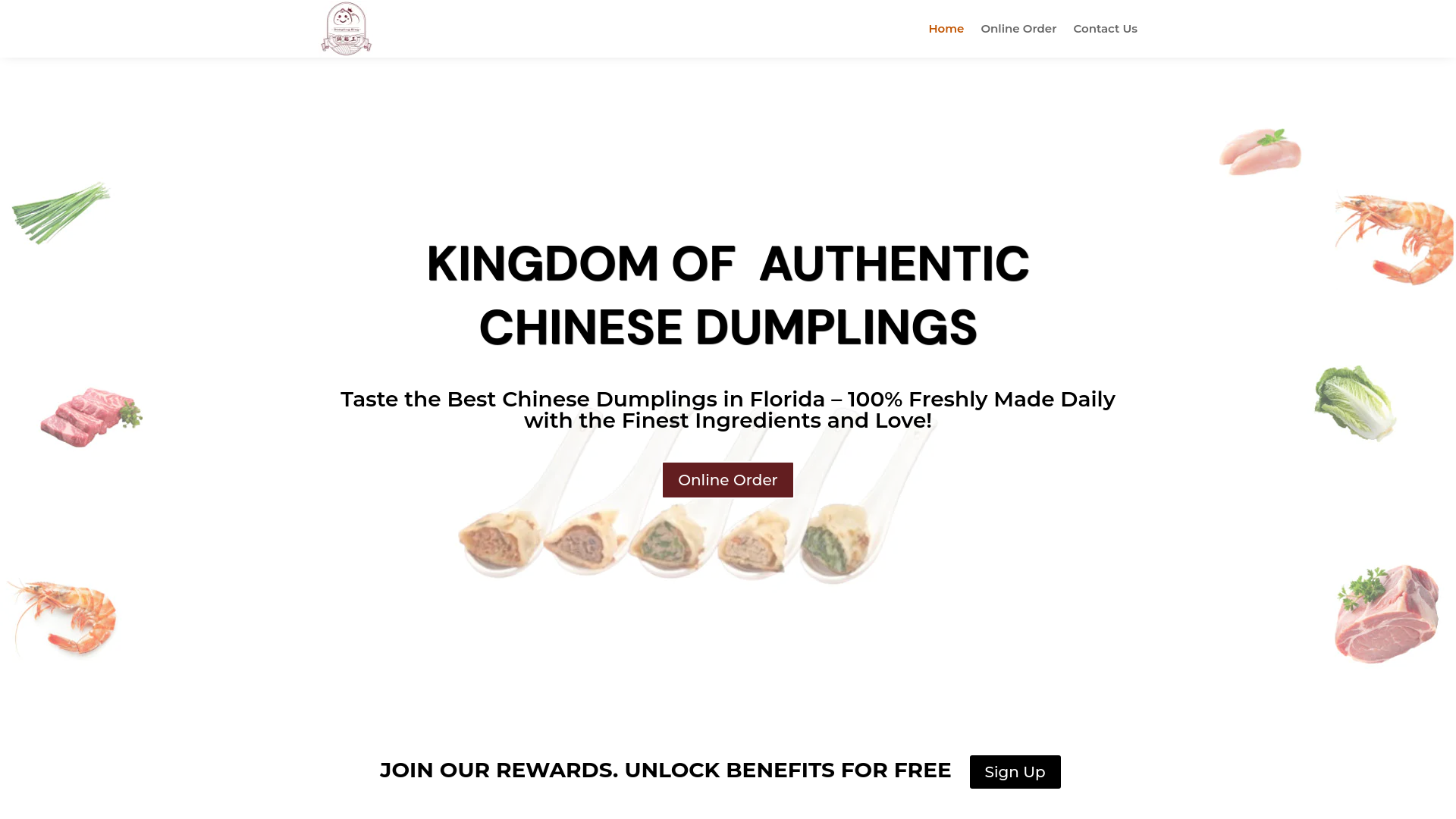 website screenshot of https://dumplingkingpembrokepines.com