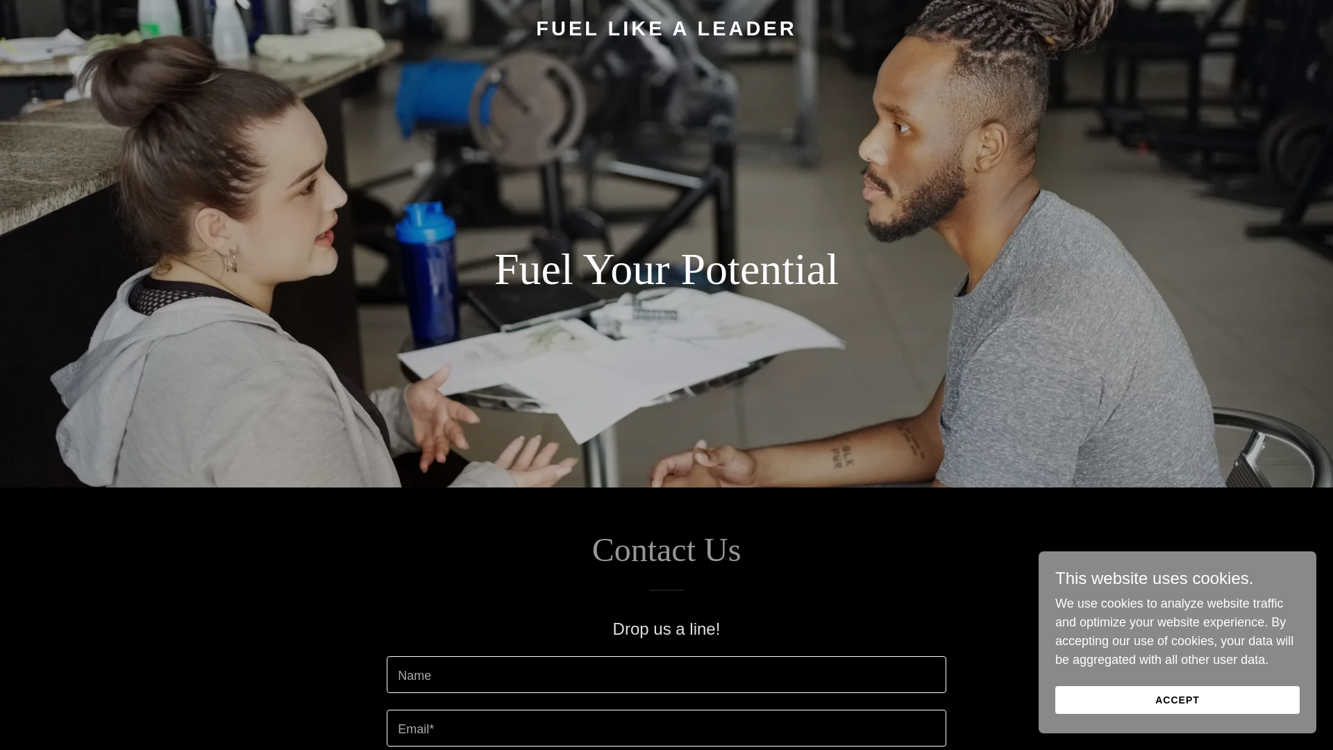 website screenshot of https://fuellikealeader.com/