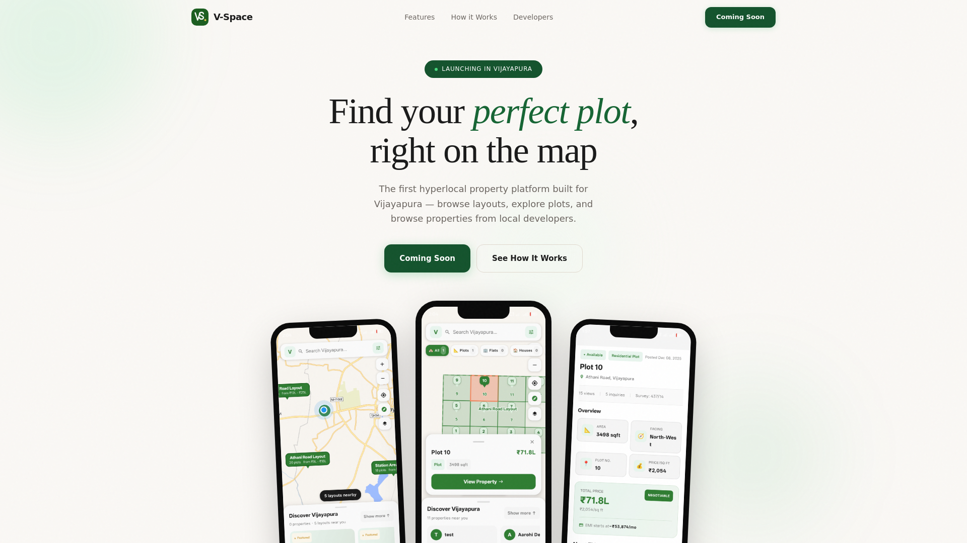 website screenshot of https://vijayapuraspaces.com