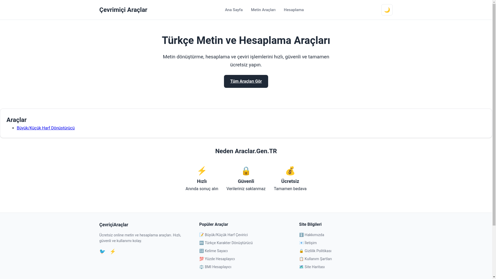 website screenshot of https://araclar.pages.dev/
