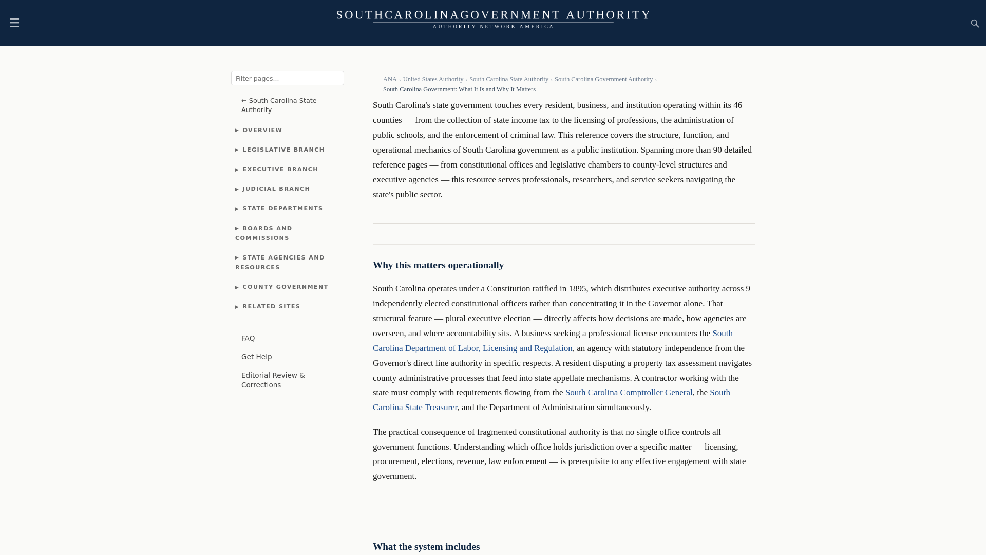 website screenshot of https://southcarolinagovernmentauthority.com/