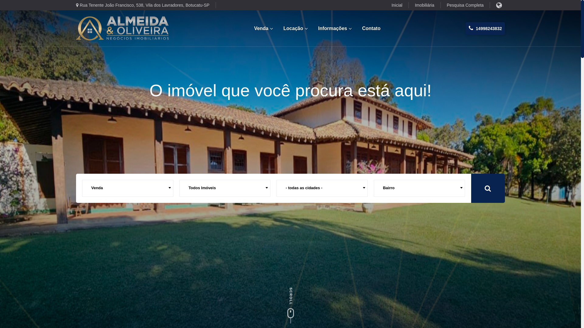 website screenshot of https://aonegociosimobiliarios.com.br/