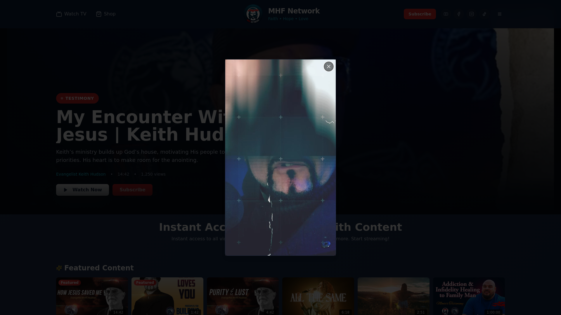 website screenshot of https://mhfnetwork.app