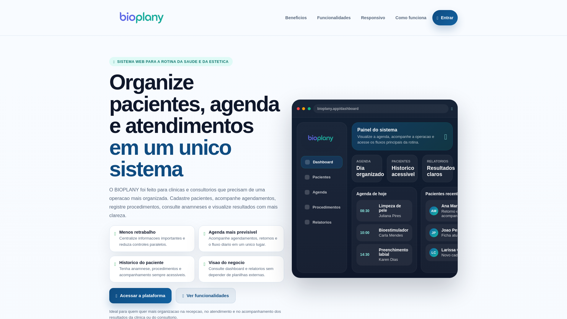 website screenshot of https://bioplany.com.br/